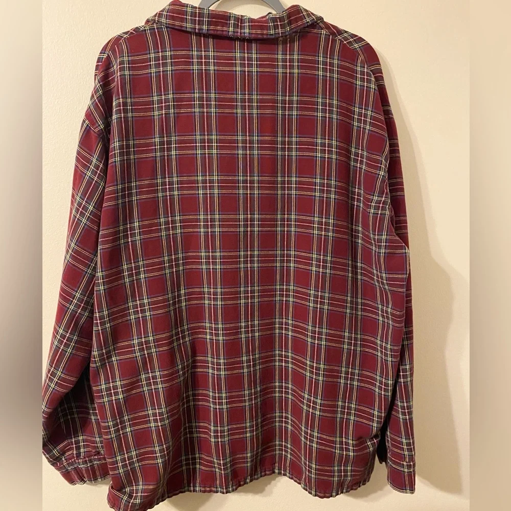 Mens L.L. Bean Tartan Watch Plaid Pajama Top 107924 Red Maroon Size XL‎ Tall